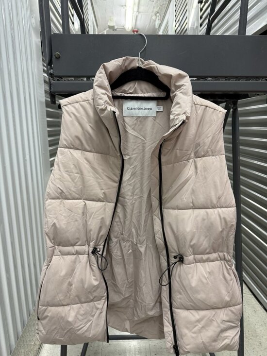 Calvin Klein Jackets & Blazers - Calvin Klein Long Puffer Winter Vest S-M Light Pink Down Filled